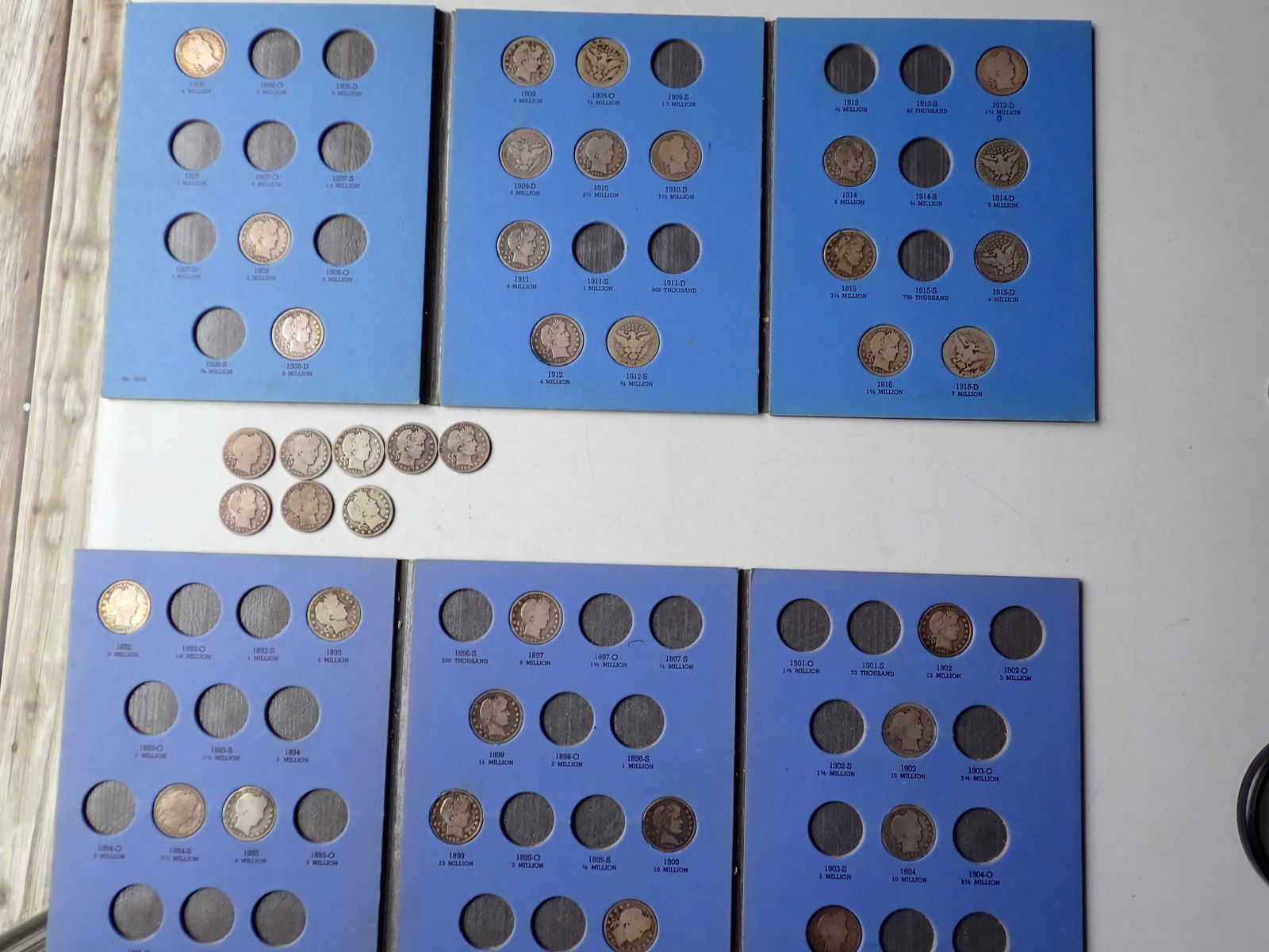 (39) Barber Half Dollars - Note dates in book aren't actual dates (1 of 11)