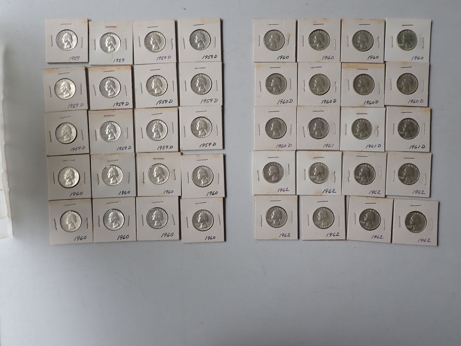 1959-1962 Washington Silver Quarters (40 coins) (1 of 13)