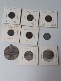 Civil War tokens, 1914 Pomfret, CT Bicentennial, & other Tokens