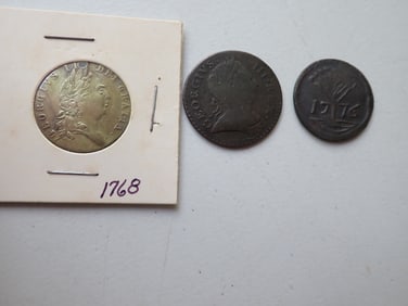 1775 George Half Penny & Tokens