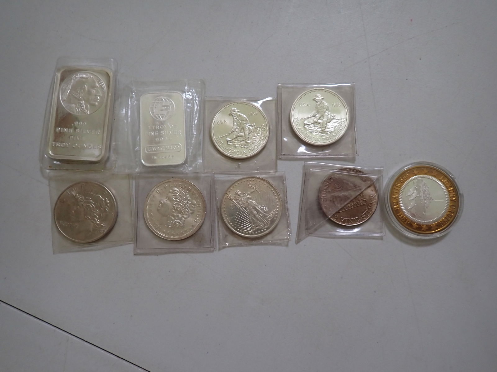5 ounce Silver Bar. Ounce Bar, 7 Silver Ounce Coins (1 of 19)