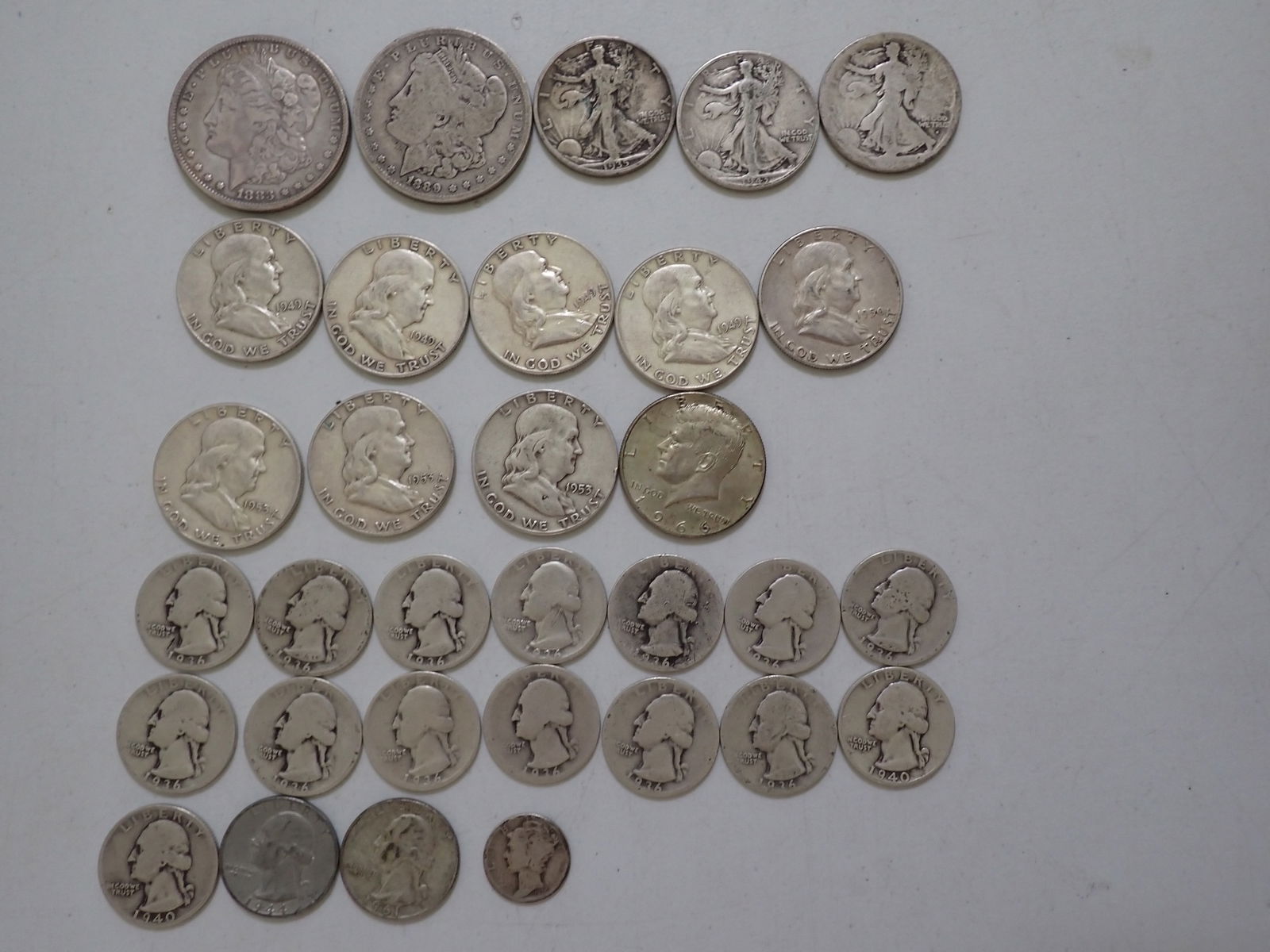 Morgan Dollars, Walking Liberty and Franklin Halves & other coins (1 of 6)