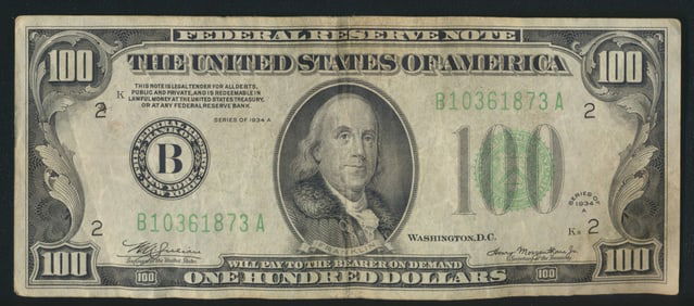 1934 $100 Green Seal Federal Reserve Note