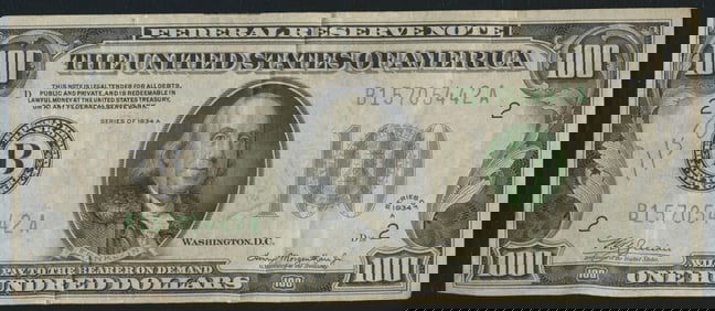 1934 $100 Green Seal Federal Reserve Note