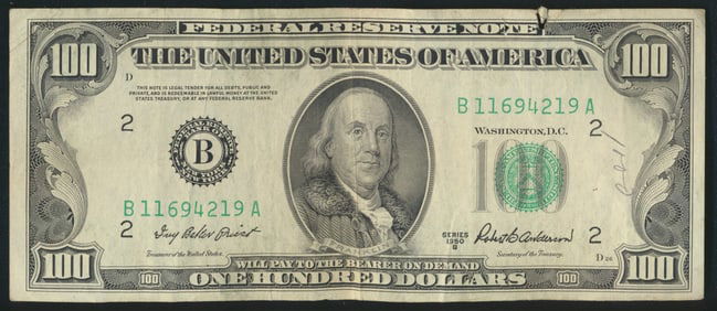 1950-B Federal Reserve $100 Note