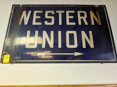 Western Union Enamel Sign