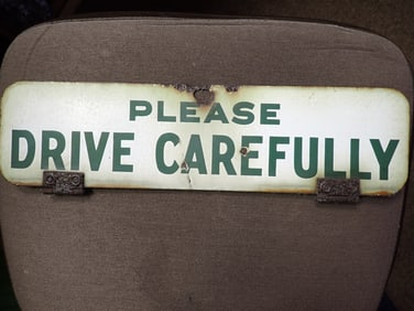 Two Double Sided Enamel Signs