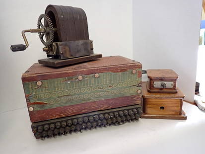 Telephone and Telegraph Switch Boxes etc.: accessories-Chicago Telephone Supply. Large Box 12" x 7" x 7"- 4 pieces