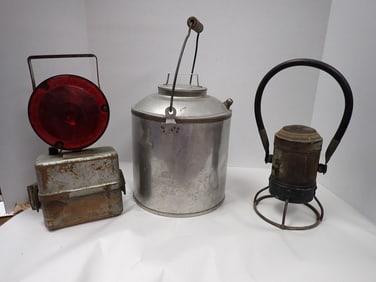 Penn Central Oil Can and Rear Train light and lantern