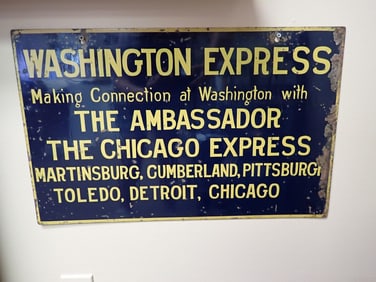 Metal Washington Express Train Sign