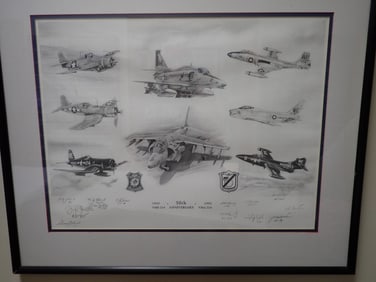 1942-1992 50th VMF-214 and VMA-214 Anniversary signed print