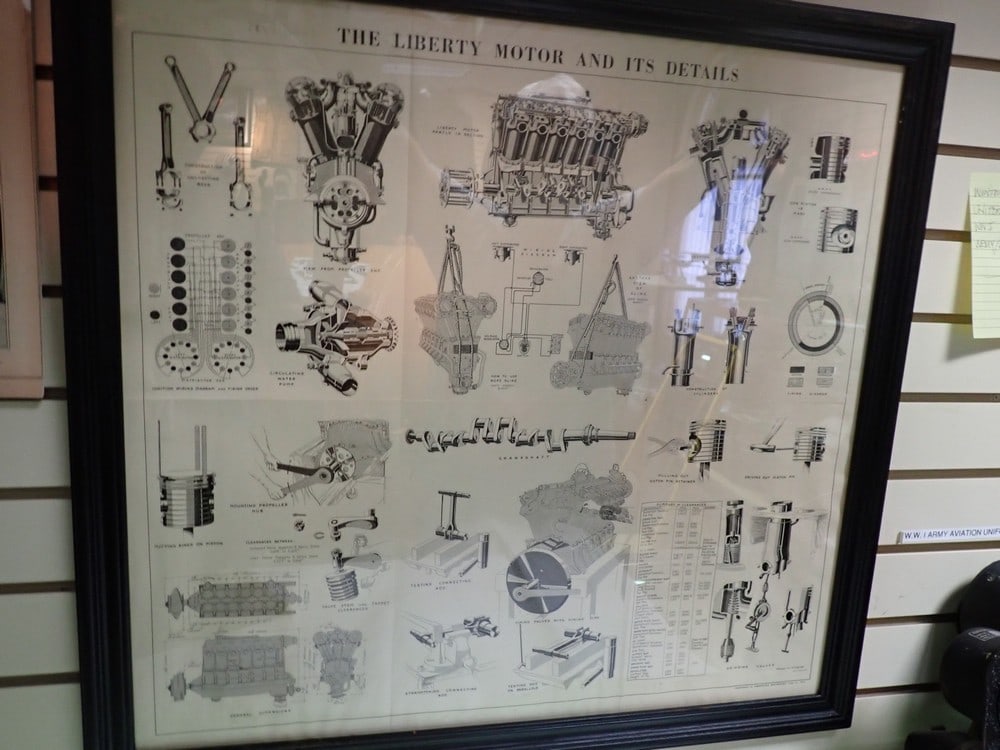 Liberty Motors design manufacturing poster: Built for the Liberty airplane 26" x 27 1/2"