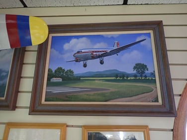 2 R. Crane 1993 Aircraft Prints in Wooden Frame