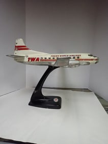 Vintage TWA Prop Airplane-Travel Agent Display