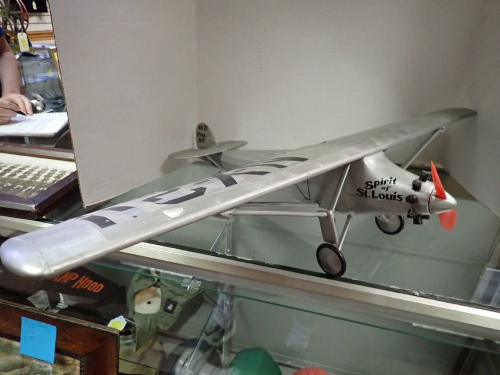 Piedmont Wesco Models resin airplane: 21" long. 10 1/2" Light wear with one missing screw on base.