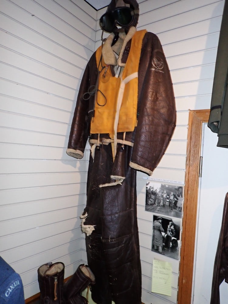 WWII B-17 Wool Lined Leather Flying Suit, Helmet, Goggles Boots, "Mae West" Life Preserver (1 of 11)
