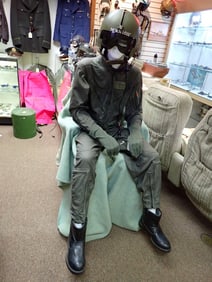 Army Helicopter Pilot Uniform and Helmet and 2 seats