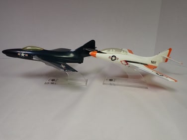 Grumman Tiger and Cougar Model Airplanes on stands