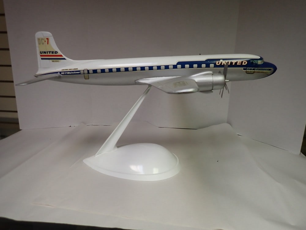 Large United DC-7 Mainliner Aircraft Model (1 of 11)