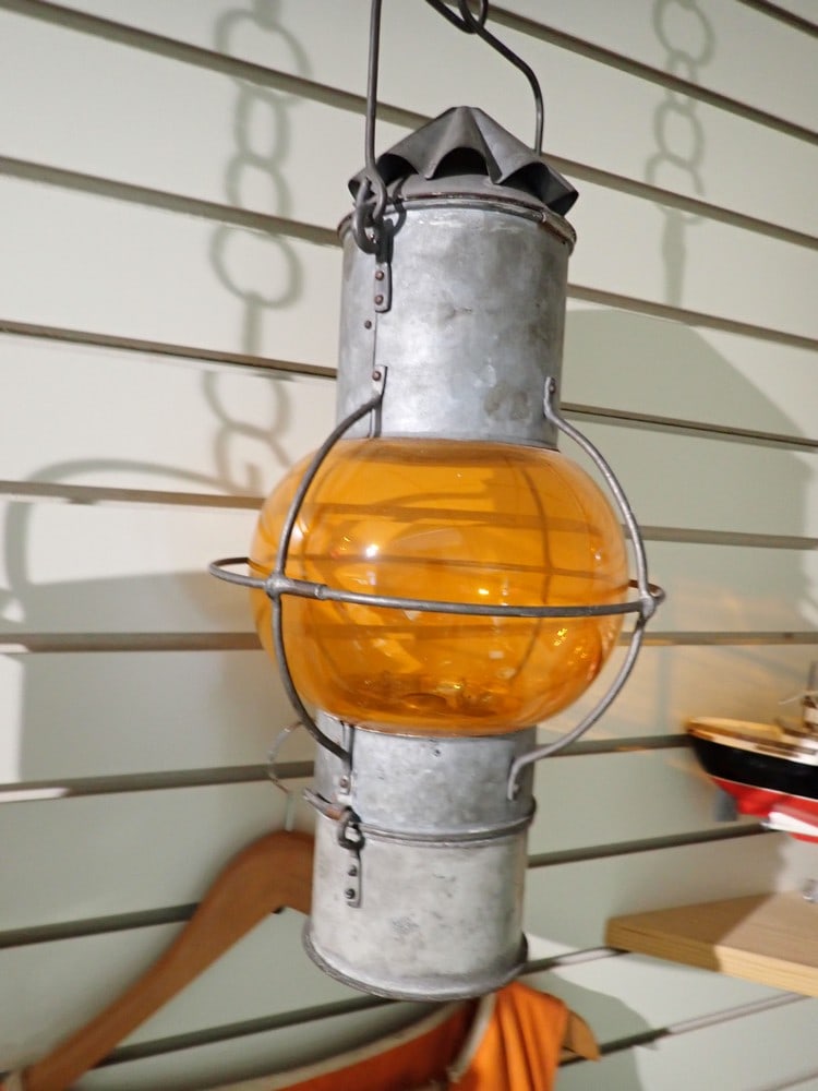 Ship's Lantern with orange globe (1 of 4)