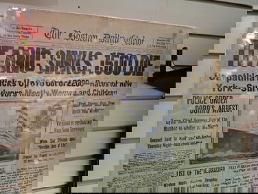 April 16, 1912 Boston Globe Newspaper "Titanic Sinks"