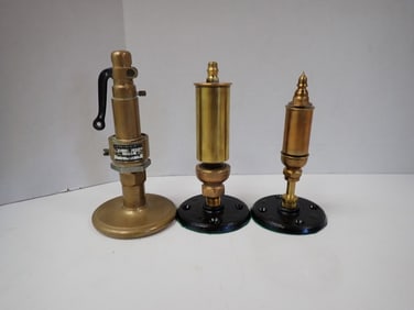 3 Small Brass Steamboat Whistles