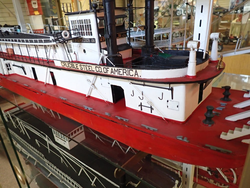 Hand-crafted Pittsburgh Paddleboat "W.P. Snyder Jr.": Scratch Built - Also marked "Crucible Steel Co. of America 40" L 10" H