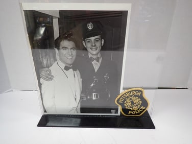 Pittsburgh Officer with Artie Shaw Photo & Police Patch