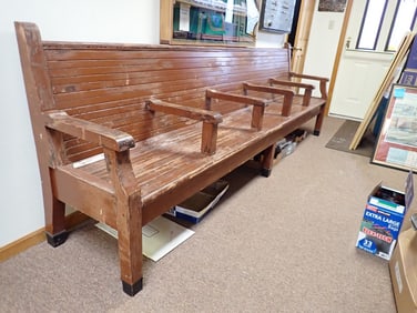 Soo Line Wooden 5 Seat Train Bench