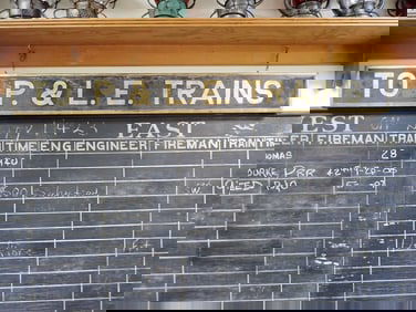 Wooden "To P.& L.E. Trains" Sign