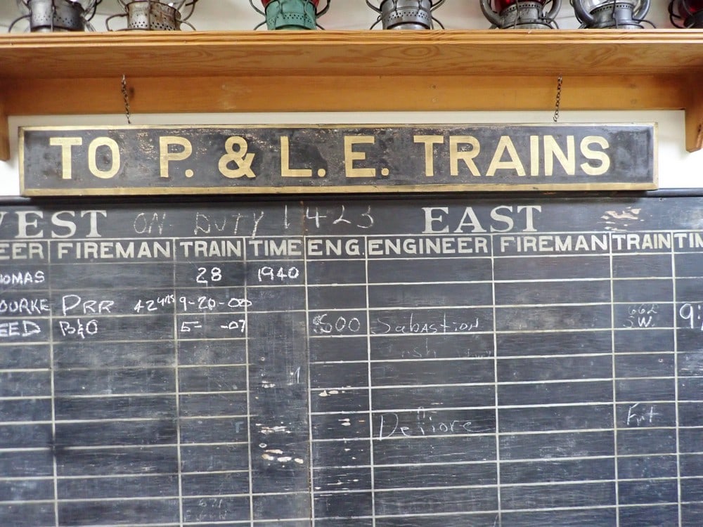 Wooden "To P.& L.E. Trains" Sign (1 of 3)