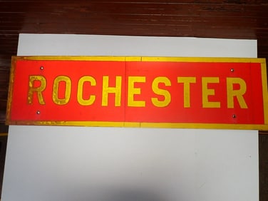 "Rochester" Metal Railroad Station Sign