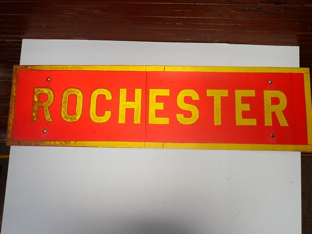 "Rochester" Metal Railroad Station Sign (1 of 3)