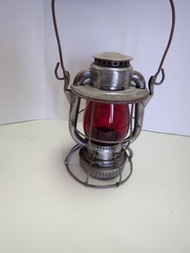 "Dietz P & L.E." Red Globe Railroad Lantern