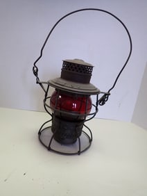 "Adlake B&O R.R." Red Globe Lantern