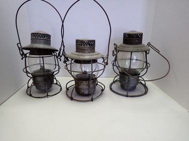 3 Pennsylvania Railroad Lanterns