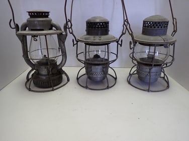 3 Railroad Lanterns