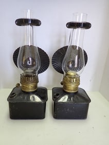 Antique Caboose/Passenger Car Oil Reflector Lamps