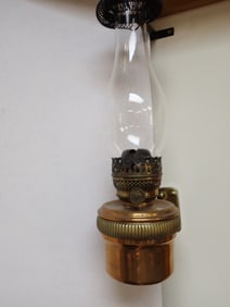 Pair of Copper and Brass Antique Railway Lamps