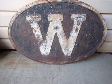 Cast Iron Railroad Whistle Sign "W"