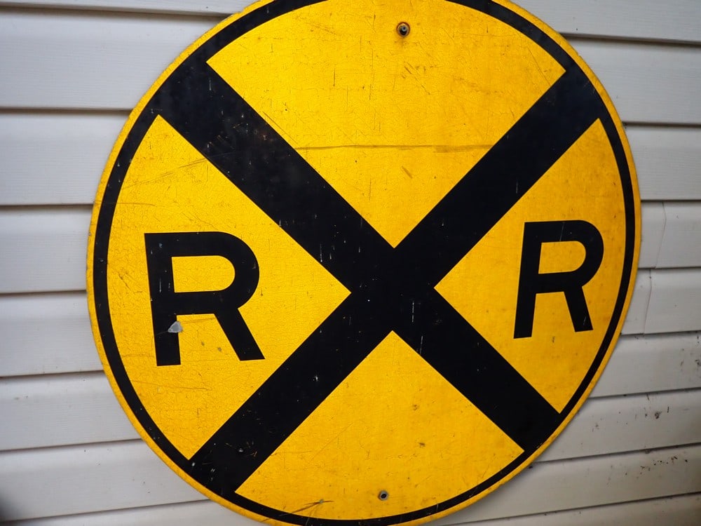 Metal Round Railroad Crossing Sign (1 of 3)