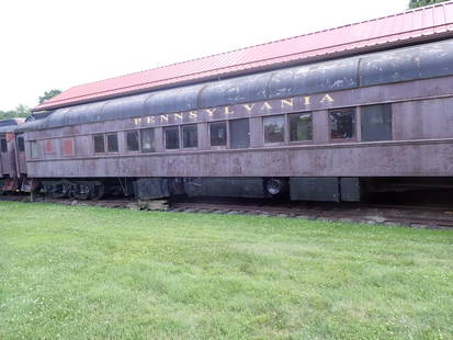 Antique Pennsylvania Railroad heavyweight railroad car: * Note special pick-up date & terms. Consignor information: Built by Pullman, headquartered in Chicago, Illinois. Car is 2-12's; 2 private compartments, 12 berths. Car came from Stroudsburg, PA (P. &