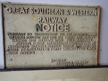 Great Southern & Western R.R. "No Trespassing" Sign