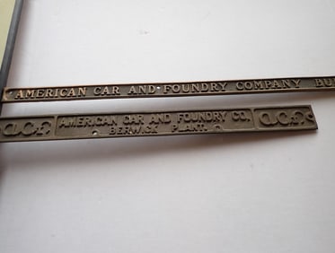 American Car & Foundry Brass Plates
