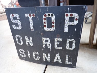 "Stop on Red Signal" Metal R.R. Sign