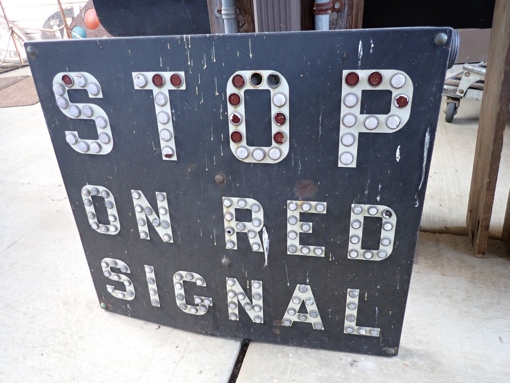 "Stop on Red Signal" Metal R.R. Sign (1 of 7)
