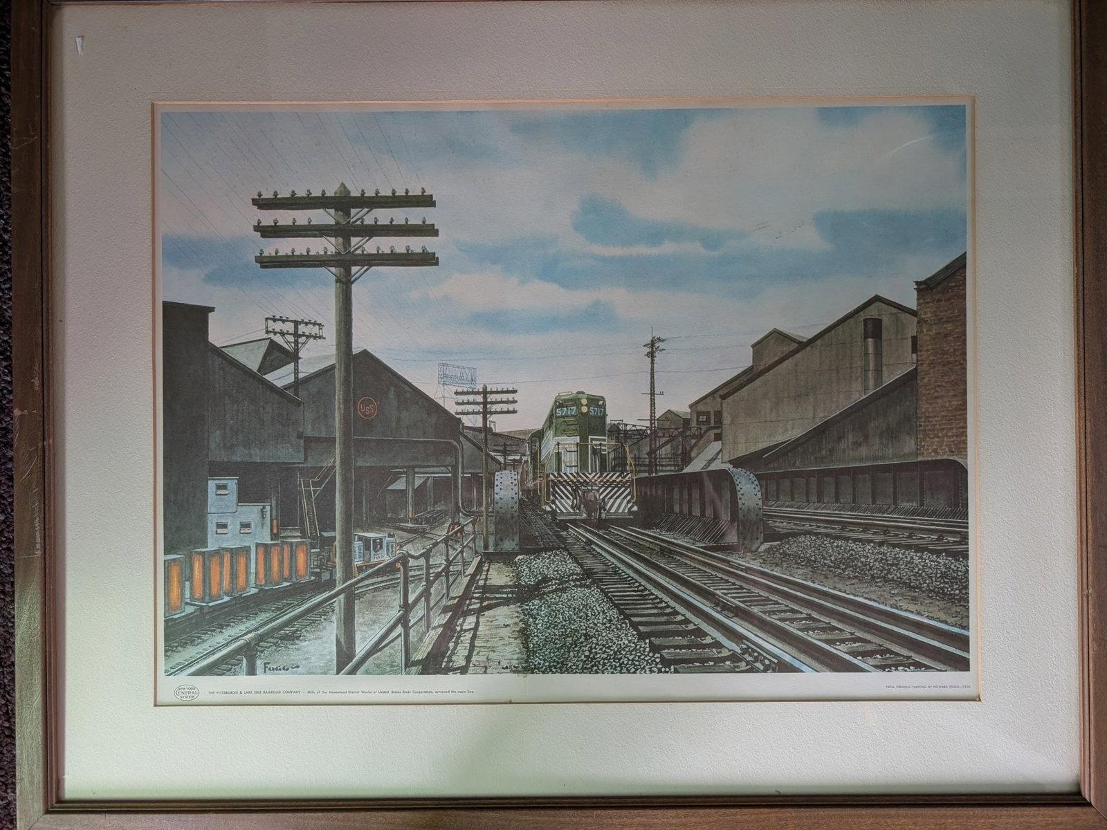 "Pittsburgh & Lake Erie Howard Fogg" Print: H 23 1/4 x 29 5/8, some water staining on reverse
