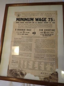 1950 U.S. Dept. of Labor Minimum Wage Poster