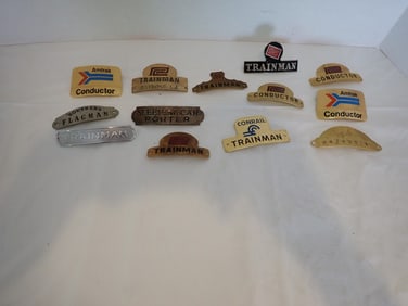 13 Railroad Hat Badges