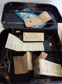 Metal Conductor's Ticket Box "Jersey Central" R.R.
